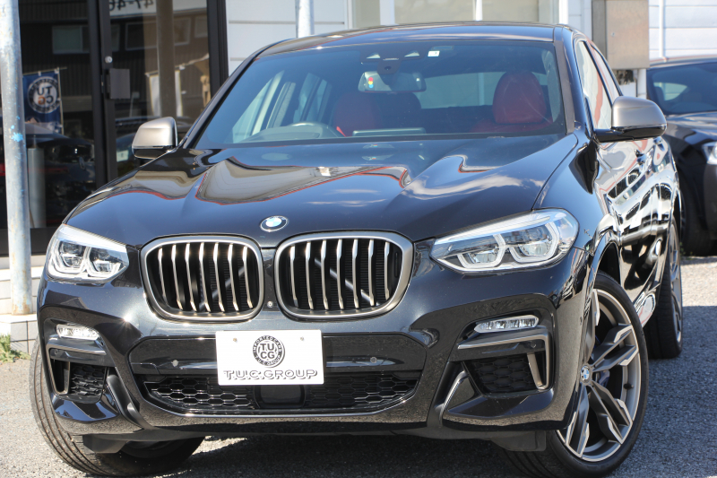 BMW X4 M40i 4WD 直6ﾀｰﾎﾞ360馬力 individual赤×黒ﾚｻﾞｰ 全席ﾋｰﾀｰ 可変ｻｽ 専用ﾃﾞﾌ&21AW LEDﾍｯﾄﾞﾗｲﾄ ｵｰﾄﾊｲﾋﾞｰﾑ 追従ACC ｽﾃｱﾘﾝｸﾞｻﾎﾟｰﾄ HUD 置くだけ充電 Pｱｼｽﾄﾌﾟﾗｽ 360度ｶﾒﾗ 2年保証