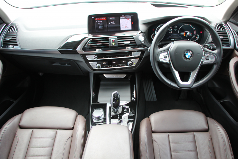BMW X3 Xdrive20d Xﾗｲﾝ 真珠色 1ｵｰﾅ 全席ﾋｰﾀｰ茶革 HUD 追従ACC ｽﾃｱﾘﾝｸﾞｻﾎﾟｰﾄ 液晶ﾒｰﾀｰ ﾀｯﾁ画面対応HDDﾅﾋﾞTV LEDﾍｯﾄﾞﾗｲﾄ ｵｰﾄﾊｲﾋﾞｰﾑ 360度ｶﾒﾗ 電動ﾄﾗﾝｸ 衝突軽減ﾌﾞﾚｰｷ 車線逸脱警告 歩行者警告 2年保証