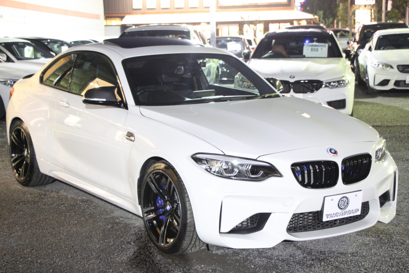 BMW Mシリーズ M2ｸｰﾍﾟMDCT 後期 370馬力 直6ﾀｰﾎﾞｻﾝﾙｰﾌ ﾊｰﾏﾝｶｰﾄﾞﾝ ﾋｰﾀｰ黒革 LEDﾍｯﾄﾞﾗｲﾄ LEDﾃｰﾙ ﾀｯﾁ画面HDDﾅﾋﾞBｶﾒﾗ 専用19AW 専用ﾌﾞﾚｰｷ 衝突軽減ﾌﾞﾚｰｷ 車線逸脱警告 歩行者警告 ﾌﾞﾚｰｷ付ｸﾙｺﾝ ｽﾏｰﾄｷｰ ﾊﾟﾄﾞﾙｼﾌﾄ 2年保証